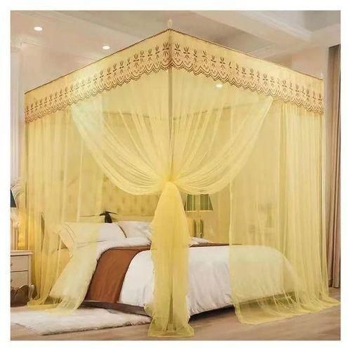 product_image_name-Generic-Quality Elegant Metallic Cream 4-Stand Space Saving Mosquito Net 4X6-1