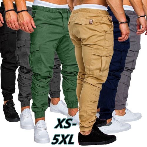 Men Hip Hop Cargo Joggers Streetwear Multi Pockets Harem Pants Casual  Trousers