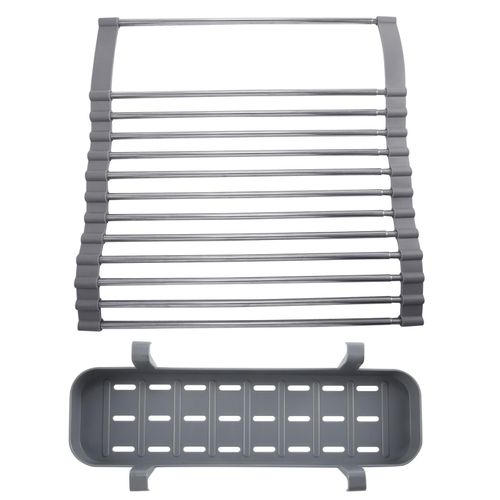 Expandable Roll up Dish Drying Rack up to 22.8''With 2