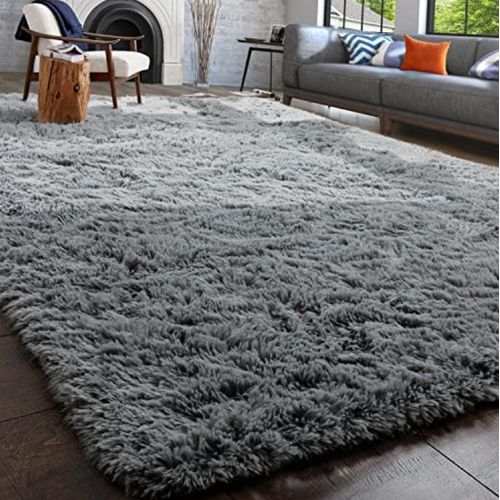Grey 2025 fluffy carpet