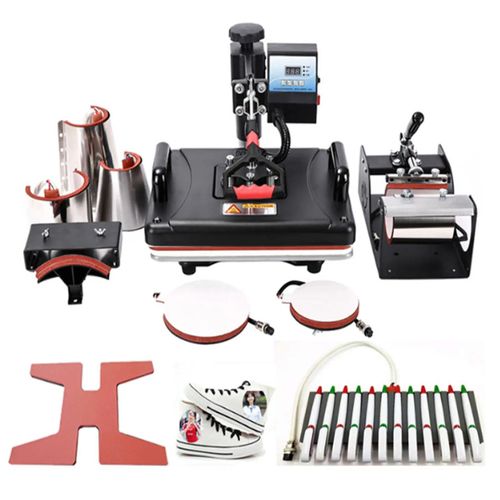 product_image_name-Combo-10 in 1 Sublimation Heat Press Machine Multifunctional Mug/Cap/Tshirt /Pen/Plate Machine-1