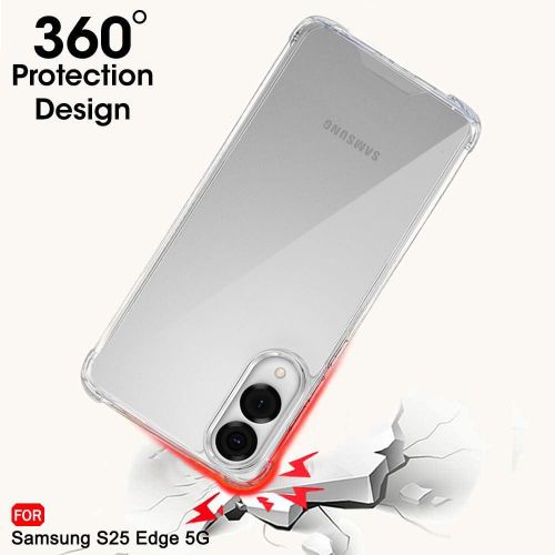product_image_name-Generic-Samsung Galaxy S25 Edge Phone Case, Clear Case with Protective Bumper Edges for Second Device-5
