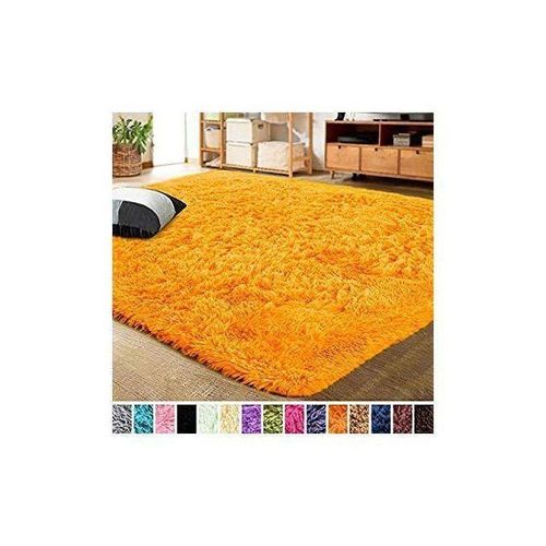 product_image_name-Fluffy-5 By8 Soft Orange Carpets -1