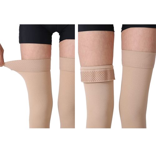 Generic Compression Stockings Women Closed Toe Thigh High 23_32mmHg Elastic  Nursing Over Knee Prevent Varicose Veins Socks(#Closed Toe-Beige) @ Best  Price Online