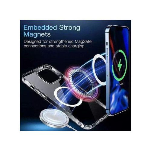 product_image_name-Generic-Black Magnetic Clear Case For iPhone 15 Pro With Camera Lens Protector, Compatible With MagSafe-2
