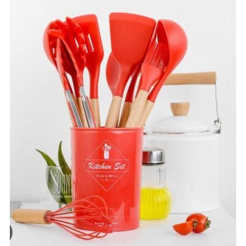 product_image_name-Generic-11pcs heat resistant silicone cooking or serving spoon set-3