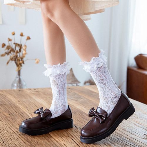 Generic 1 Pair Of Cute Border Soft Sheer Stretch Lace Socks White @ Best  Price Online