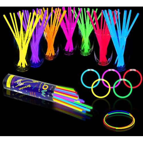 Neon 100 PCS Party Glow Sticks Glow Wristband With 100 Connectors