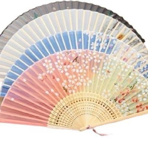 product_image_name-Generic-Chinese Bamboo Silk Fan Multi colour-1