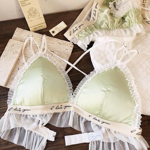 New sexy thin section bralette satin lace bra set ladies underwear