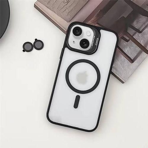 product_image_name-Generic-iPhone 14 Black Magsafe Compatible Stand Bracket Transparent Case, Camera Metal Ring-2