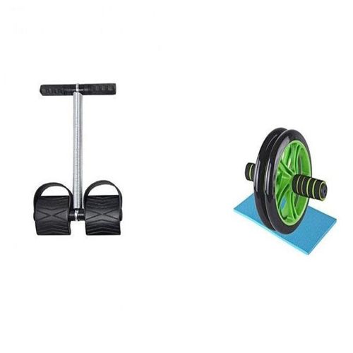 product_image_name-AB Wheel-Double Wheel Abs Roller + Tummy Trimmer + FREE Knee Mat-2