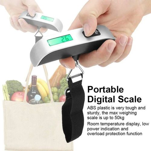 110lb/50kg Portable Digital Luggage Scale LCD Display Backlight Baggage  Scale Electronic Hanging Travel Suitcase Luggage Scales