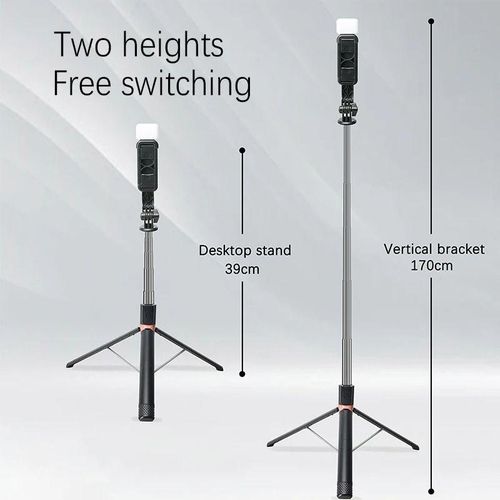 product_image_name-Generic-Flexible Tripod Selfie Stick with Rotating Phone Holder for Portrait and Landscape-2