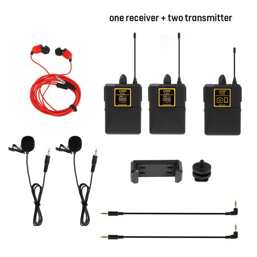 UHF Microphone Lavalier Wireless Lapel Microphone for Smartphone