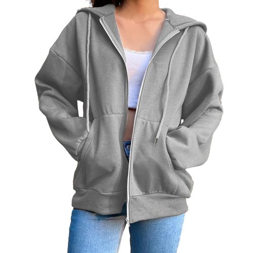 Generic Womens Hoodie Jacket Fashion Lightweight Streetwear Grey L Best Price Online Jumia Kenya