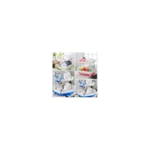 product_image_name-Generic-2-Tier Dish Drying Rack with Drainboard – Kitchen Plate & Cutlery Organizer – Space Saving Rack-3