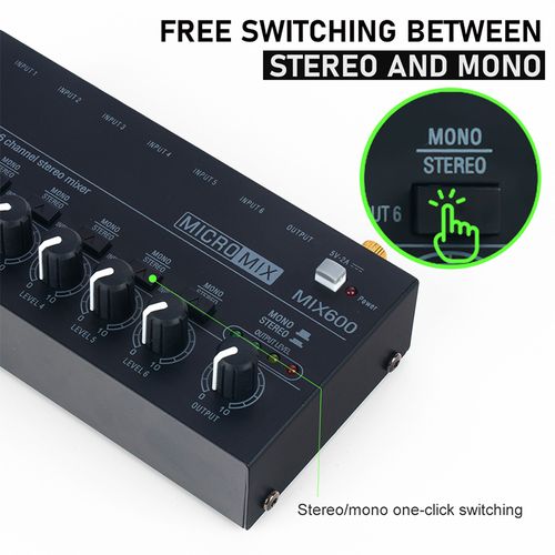 product_image_name-BOMGE-Audio Mixer Line Mixer, Low-Noise 6-Channel Mixing-2