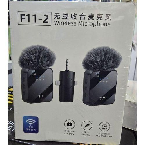 product_image_name-Generic-F11-2 Wireless Lavalier Microphone Noise Canceling For IPhone, Android & DSLR Camera-1