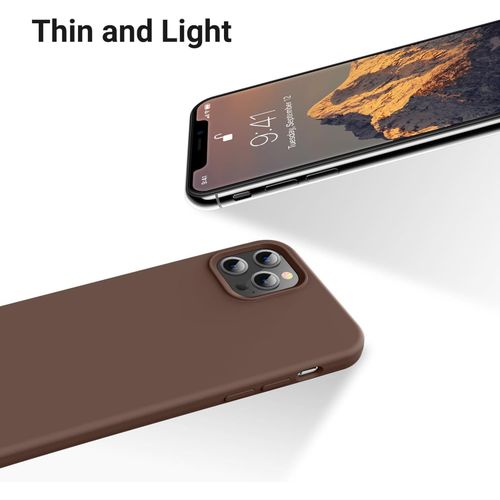 product_image_name-Generic-Soft Silicone Slim Fit Cover Anti-Scratch Shockproof Case for Apple iPhone 12 Pro - Brown-4