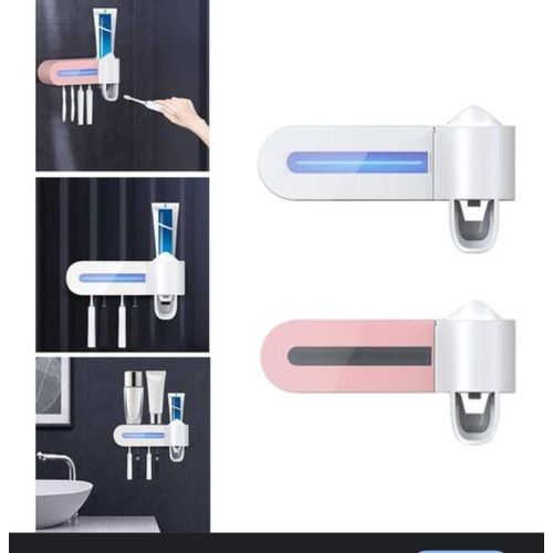 product_image_name-Generic-Wall Mounted Toothbrush Sterilizer Holder – UV Sterilization, Automatic Toothpaste Dispenser, 4 Toothbrush Slots, No-Drill Easy Installation-1
