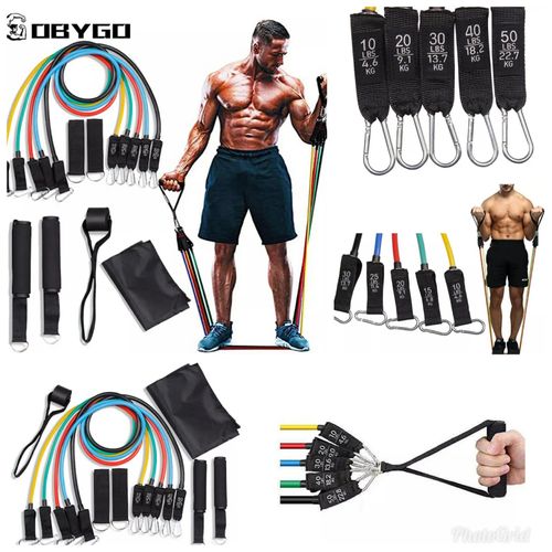 Generic 11PCS Resistance Bands D Workout Pull Rope Exercise Yoga