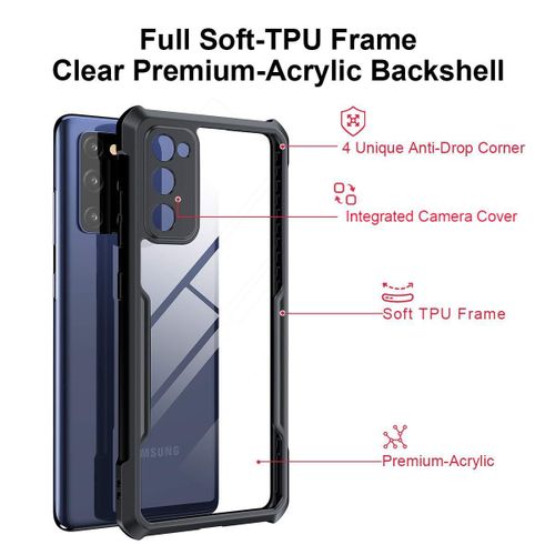 product_image_name-Xundd-Samsung Galaxy S20 FE Phone Case, 4-Corner SHOCKPROOF Airbag Bumper with Transparent Acrylic Back & TPU Buffer for Second Device-2