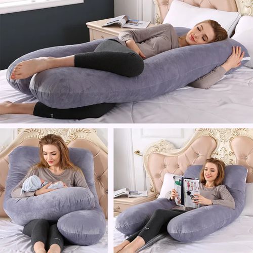 product_image_name-Generic-Velvet Imported U Shape Pregnancy Pillow-1