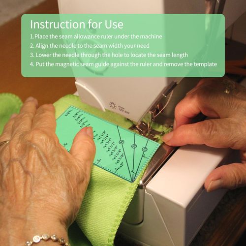 Seam Allowance Ruler and 2 Magnetic Seam Guide for Sewing Machine