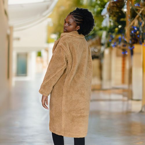 brown fuzzy teddy coat