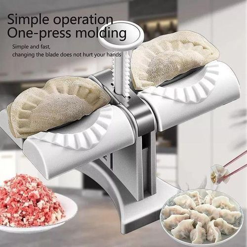 product_image_name-Generic-Automatic Dumpling/SAMOSA Machine Double Head Press Quick Manual, Automatic Dumpling Maker Mold, Dumpling Maker Machine Household Double Head Empanada Maker Press Convenient Dumpling Tool,Making Dumplings Quickly,Wrap Two At A Time-5