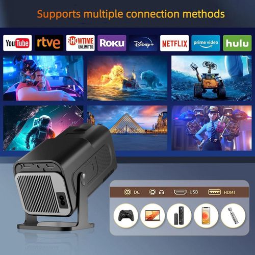 product_image_name-Android-HY320 Mini Portable Projector 4K 300 ANSI with WiFi and Bluetooth, Smart Projector with Android11, Support WiFi 6 BT5.0 Auto Keystone Correction Upgrade from HY300 Projector-4