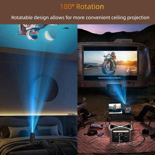 product_image_name-Android-HY320 Mini Portable Projector 4K 300 ANSI with WiFi and Bluetooth, Smart Projector with Android11, Support WiFi 6 BT5.0 Auto Keystone Correction Upgrade from HY300 Projector-6