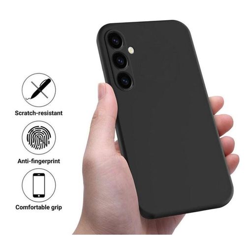 product_image_name-Samsung-Galaxy A04s Liquid Matte Silicon Protective Case Cover (Black)-2