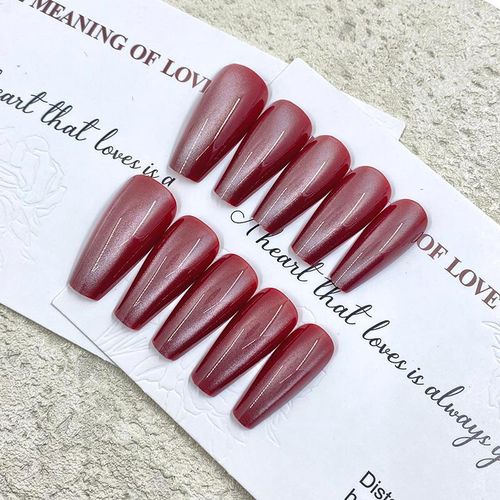 product_image_name-Fashion-Red cat-eye sweet and cool solid color false nails-2