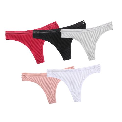 Generic 5Pcs Cotton Thong Panties Seamless Underwear Women Sexy