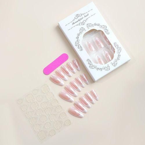 product_image_name-Generic-24 Piece Magic Mirror White French Wearable Nail Set-4