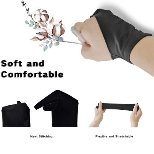Two-Finger Painting Drawing Gloves Digital Tablet Anti-Missing Special Gloves Writing Drawing Gloves Two-Finger Gloves, Size: Large