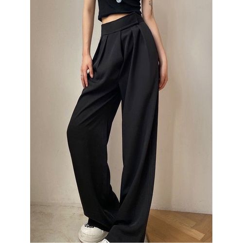 Fashion Brown Wide Leg Women's Classic Suit Pants Vintage Palazzo Office  Elegant Casual Balck Trousers Female High Wasit Pants-Type S @ Best Price  Online
