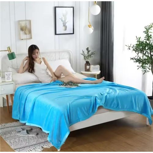 product_image_name-Generic-Fleece blanket for couch monochromatic flush, lightweightghy throw blanket _light blue -3