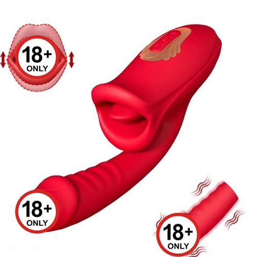 Generic 2 IN 1 G-spot Vibrator with Tongue Licking Sex Toy