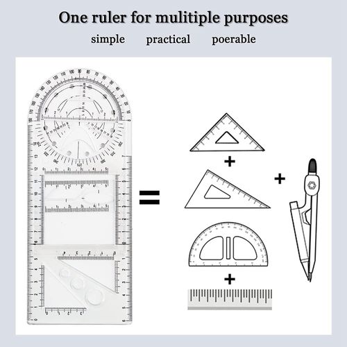 915 Generation 4 Pcs Multifunctional Geometric Ruler Drawing