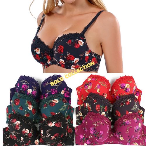 Buy Red Floral Lace Padded Bra 42D, Bras