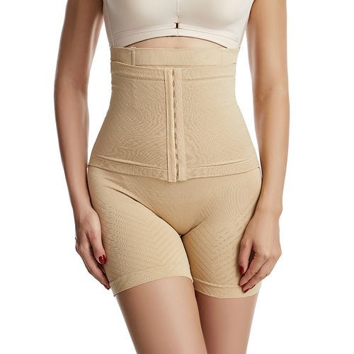 Fashion (Beige-Buckle)Flarixa XS-5XL High Waist Flat Belly Panties