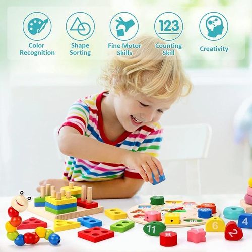 product_image_name-Generic-Educational Toys Montessori Wooden Toys Early Learning Baby Birthday Christmas New Year Gift Toys for Children -3