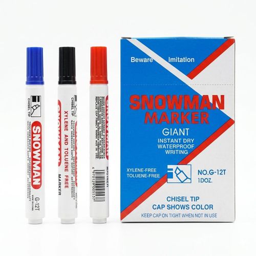 product_image_name-Snow Man-Permanent Marker 12pcs Assorted-blue,back &red-1