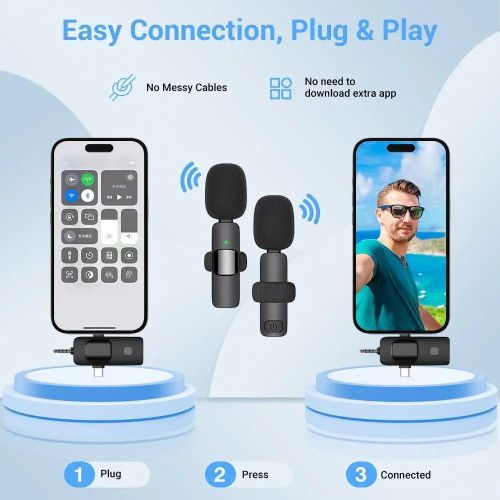product_image_name-Generic-K15 Dual Wireless Lavalier Mic for iPhone, Android & DSLR – Plug & Play-2