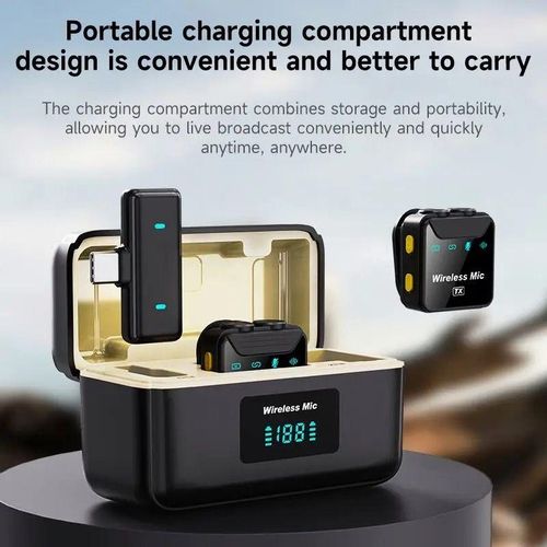 product_image_name-Generic-SX23 Portable Mic – Wireless Clip-on Microphone with Display-2