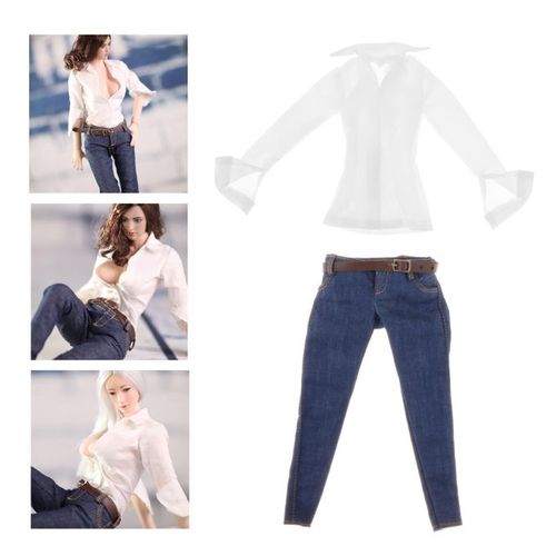 Generic 1/6 Female Casual Wear Shirt Jeans Clothes Set For 12 Jeans @ Best  Price Online