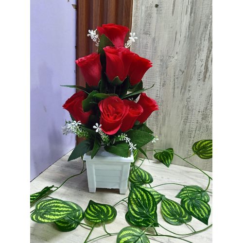 product_image_name-Decor-Nordic Table Top Artificial flowers rose- red-1